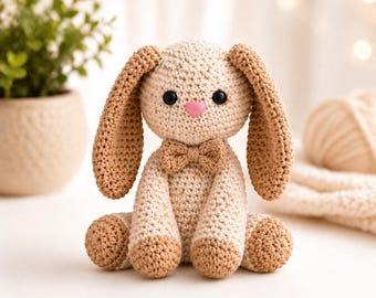 Crochet Bunny Pattern PDF | Amigurumi Rabbit Toy, Nursery Decor (Digital Download)