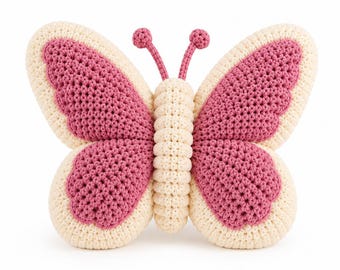 Crochet Butterfly Pillow Pattern PDF, Plush Cushion Home Decor (Beginner Friendly)
