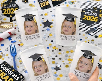 Vasos divertidos para la graduación de 2026, vaso con foto de la infancia, vasos personalizados con fotos, recuerdos para la fiesta de la promoción de 2026, regalo de broma para la fiesta de graduación de los estudiantes de último año de 2026