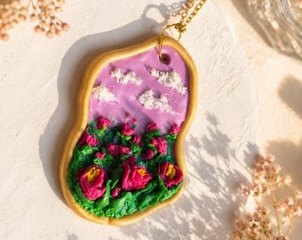 Floral pendant necklace