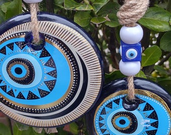 Evil eye glass decor