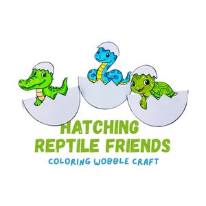 Do druku: Wykluwająca się zabawka-gad, krokodyl wąż-żółw do kolorowania (do pobrania w wersji cyfrowej)