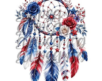 Rood wit blauwe dromenvanger, png