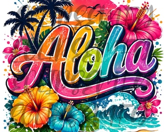 Tropisch strand Aloha, png