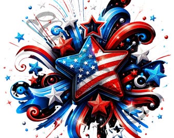 Patriottische Starburst-explosie, png
