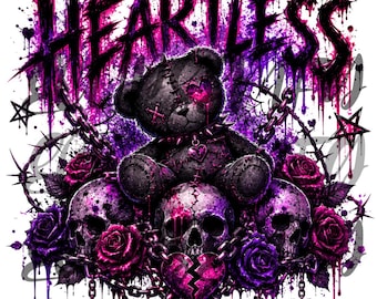 Heartless Gothic Teddy Bear PNG