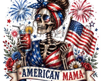 Amerikaans moederskelet patriottisch, png