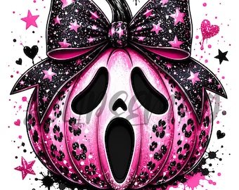 Pink Ghostface Pumpkin PNG