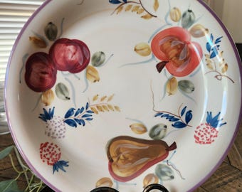 2 platos llanos Royal Norfolk con temática de frutas