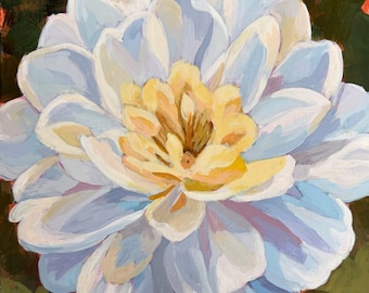 Impression d'art Dahlia blanc | Murmures blancs | Art mural floral | Série beaux-arts Portraits en fleurs