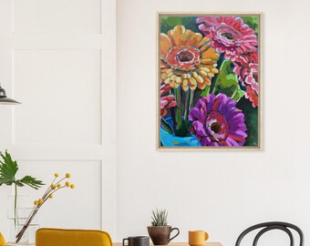 Summer Jubilee Framed Canvas Print | Floral Fine Art Print | Painted Path Artistry | Vibrant Art