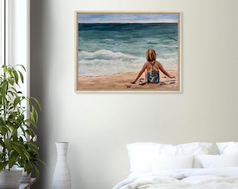 Sea of Possibilities Framed Canvas Print | Family Beach Fine Art Print | Painted Path Artistry | Coastal Decor