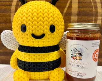 Hot Honey - Pure and Unfiltered Michigan Honey infused with Caribbean Habanero Chili Flakes.  Spice Level - Hot