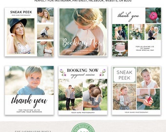 Booking Now Sneak Peak Social Media Templates: Instagram | Etsy