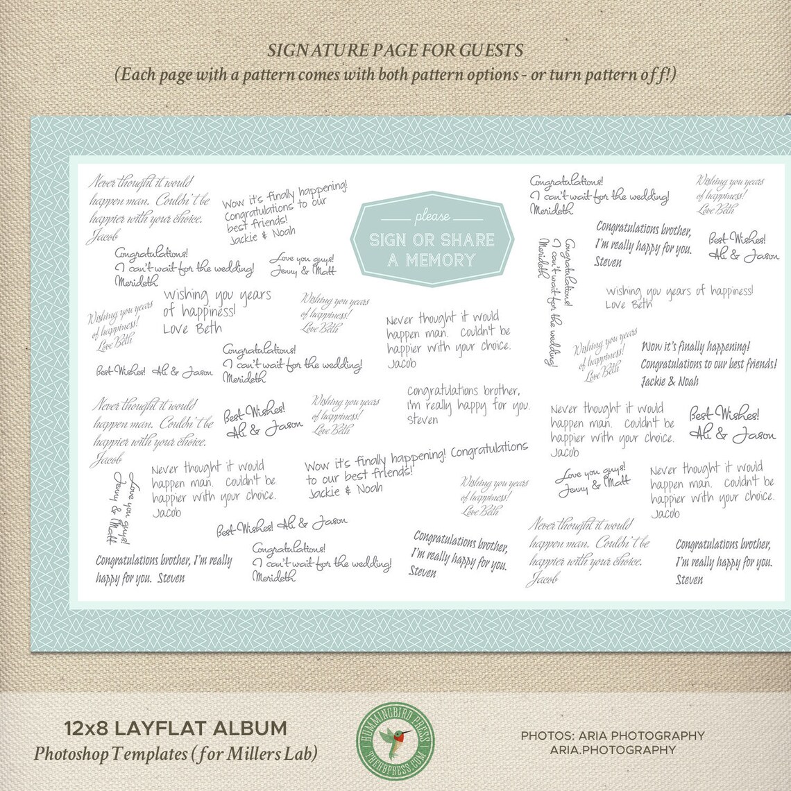 12x8 Millers Lab Layflat Album Template Engagement Album Etsy