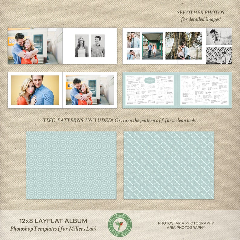 12x8 Millers Lab Layflat Album Template Engagement Album Etsy