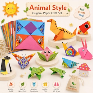 54 Blatt Origami Papier Bastelset, Papier Bastelbogen für Kinder