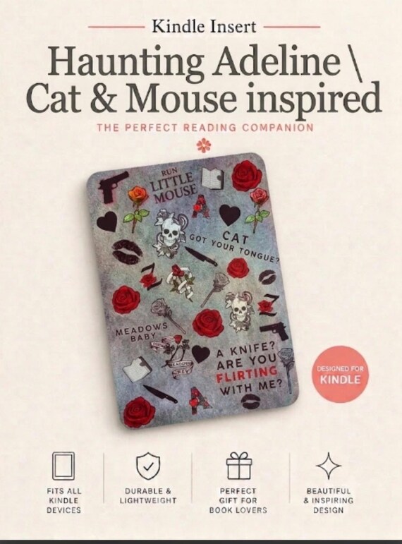Haunting Adeline Cat Mouse Inspired Kindle Insert | Sparkle Cardstock (2 Designs)