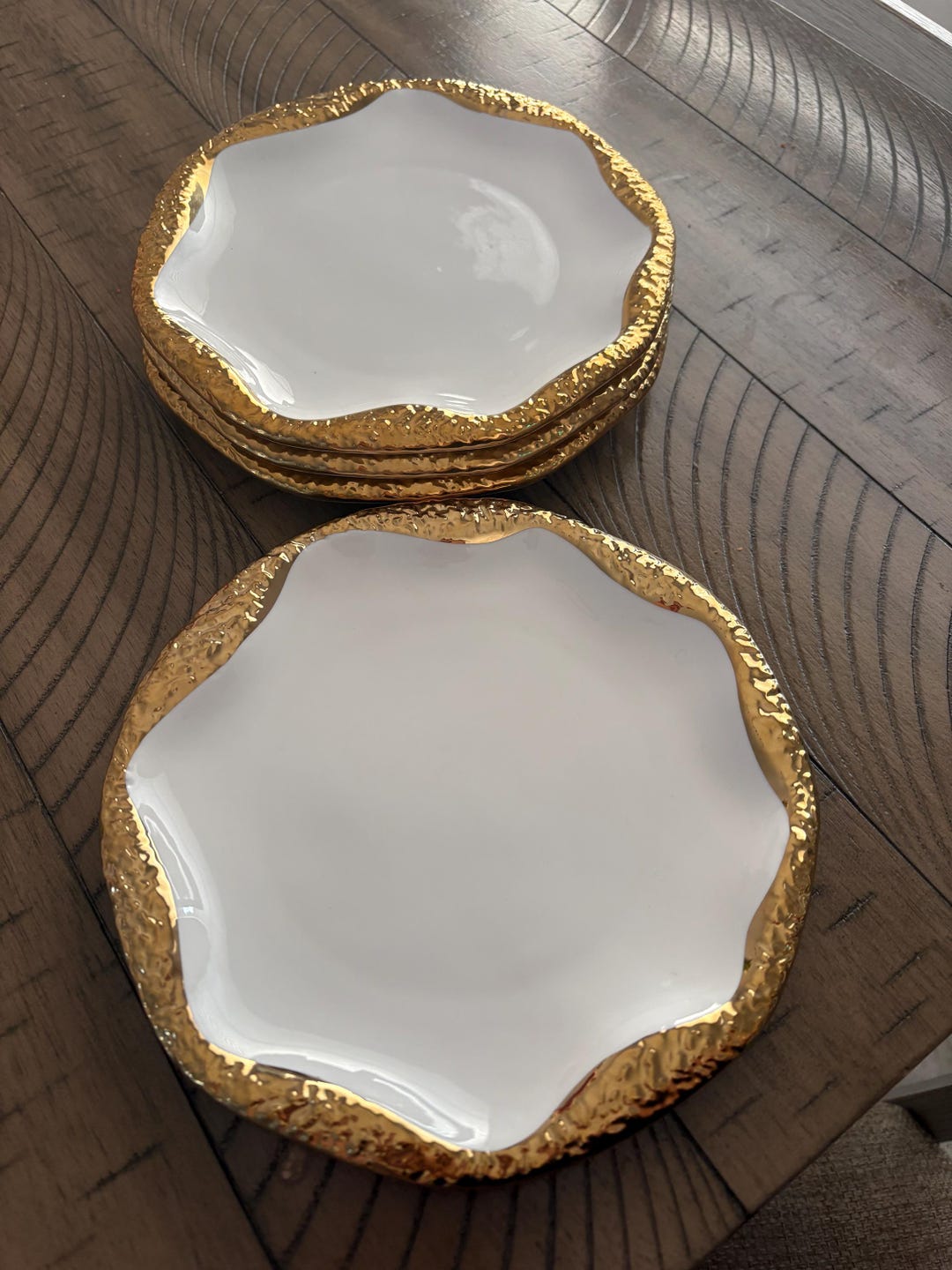 Beautiful Gold Rim Plate Set - Etsy