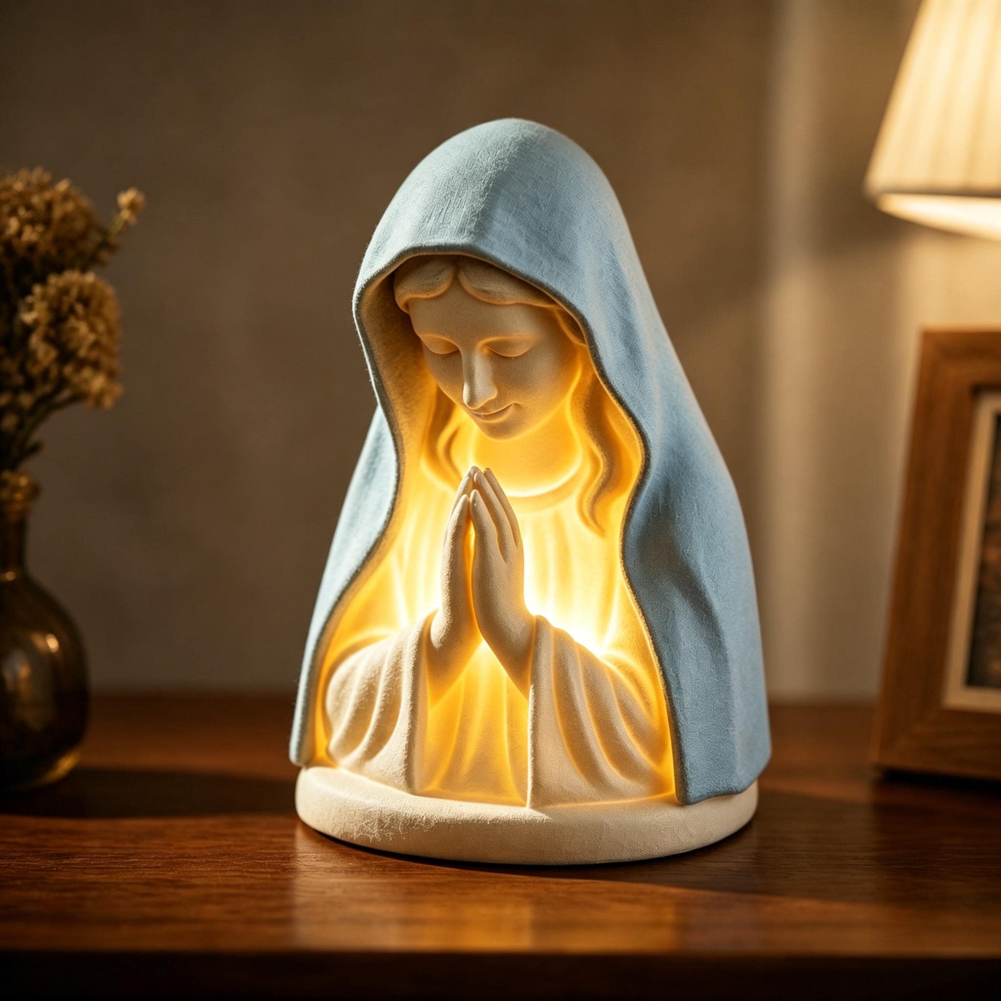 Vintage Virgin Mary Lamp - Etsy