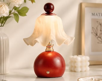 Lampada da comodino minimalista, luce notturna calda e soffusa, decorazione accogliente per la camera da letto, lampada a luce soffusa per un'estetica moderna della stanza, illuminazione domestica unica