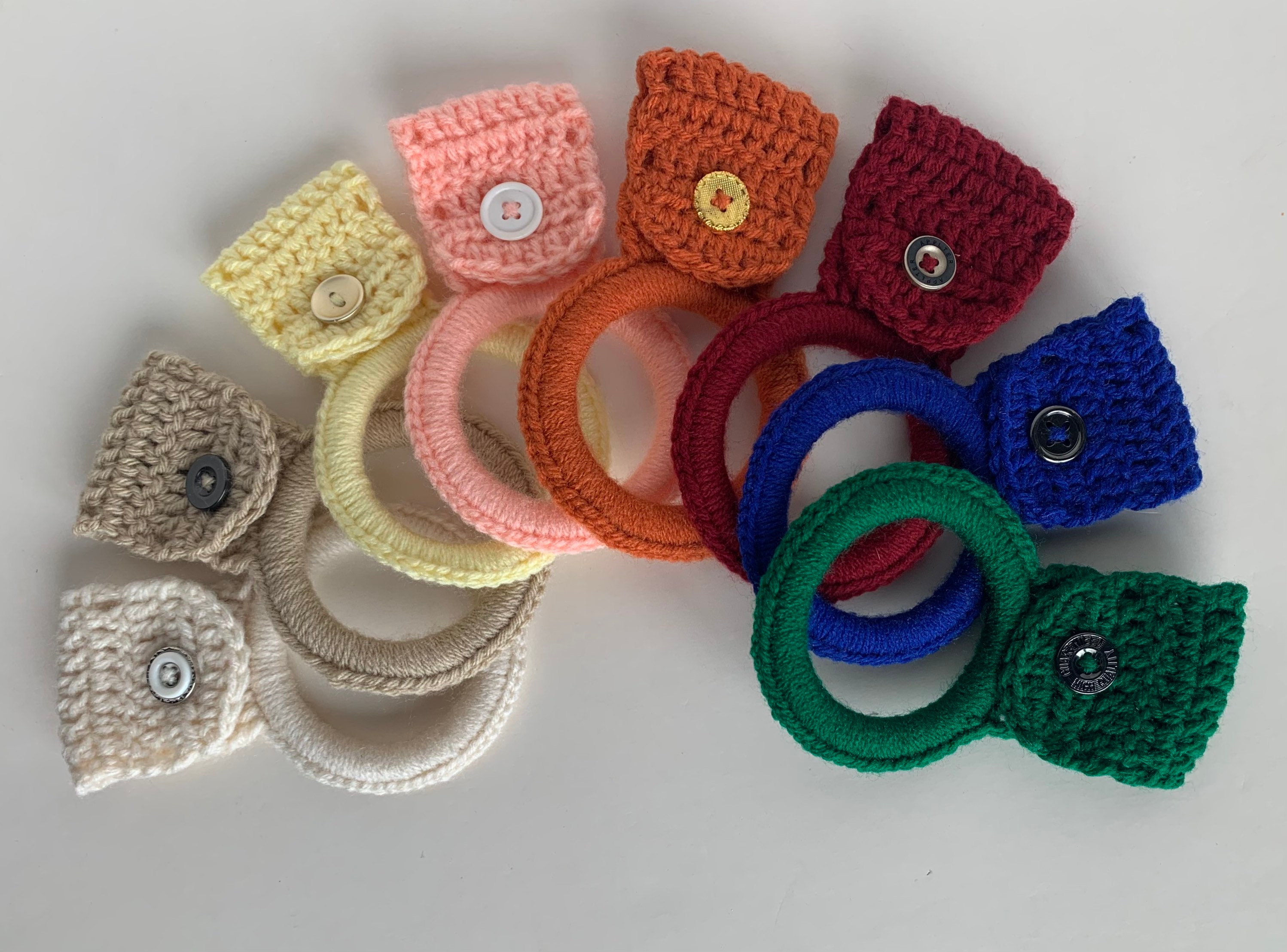  Hoolerry 8 Pcs Crochet Hanging Dish Towel Holder