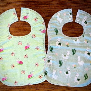 Baby Girls, Oversize Hemstitch Flannel Bib