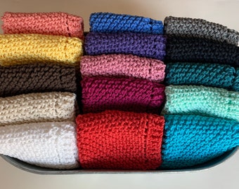 100% Cotton Hand Knit, NEW Colors, Eco-Friendly Dish Cloths, Wash Cloths, Spa Cloths (Same Price Shipping)