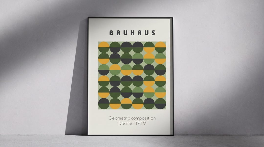 Bauhaus Geometric Poster | Mid Century Modern Exhibition Print ...
