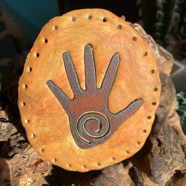 HEALING HAND Red Copper Metal!  FREE Charm with every order! Feels Like Stone! Pine Needle Basket Center, Base, Bottom for Coiling