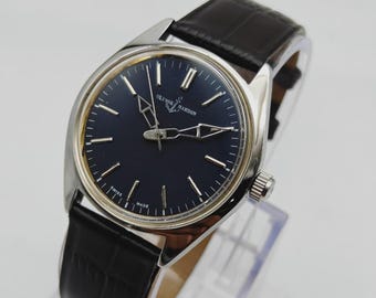 Vintage Ulysse Nardin Men’s Wrist Watch: Restored Swiss Manual Winding-Black