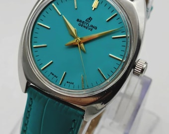 Vintage BREITLING GENEVE Watch: Restored Swiss Manual Winding-Tiffny Dial