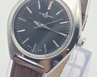 Vintage Ulysse Nardin Men’s Wrist Watch: Restored Swiss Manual Winding-Black