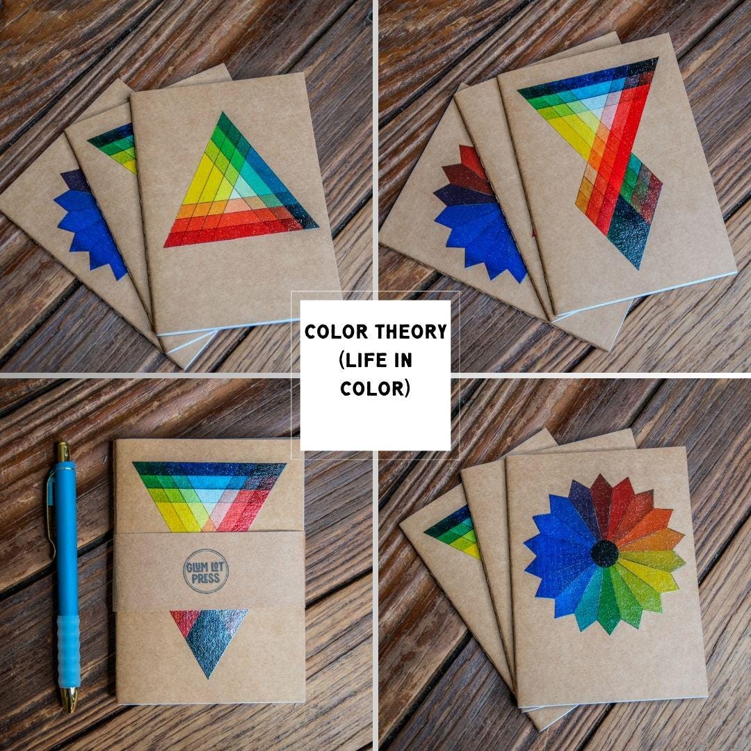 Set of 3 Mini Notebooks Color Theory, Gift, Pocket Journal, Small ...