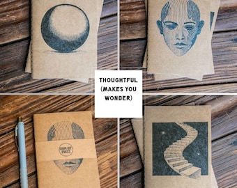 Mini Sketchbook Set of 3 Thoughtful, Small Drawing Notebook, Pocket Sketchbook, Unlined Art Journal