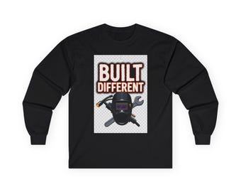 Verschiedene Schweißhelm Grafik Langarm-T-Shirt | Mechaniker, Werkzeuge, Handwerk