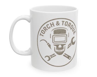 Keramik Kaffeetasse, Skull Crossbones Welder Design, Fackel & Torque Fabricator Stolz (11 Unzen)