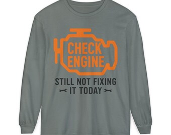 Camiseta de manga larga con humor de mecánico de motor revisado, camiseta para aficionados a los coches de garaje