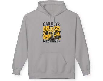 Sudadera con capucha de forro polar suave de peso medio con diseño divertido de Torch and Torque, con temática de mecánicos y aficionados al bricolaje.