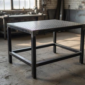 Ritningar för kraftiga 48"x36" fixtursvetsbord - PDF med tekniska ritningar, skärlista och 3D-modeller