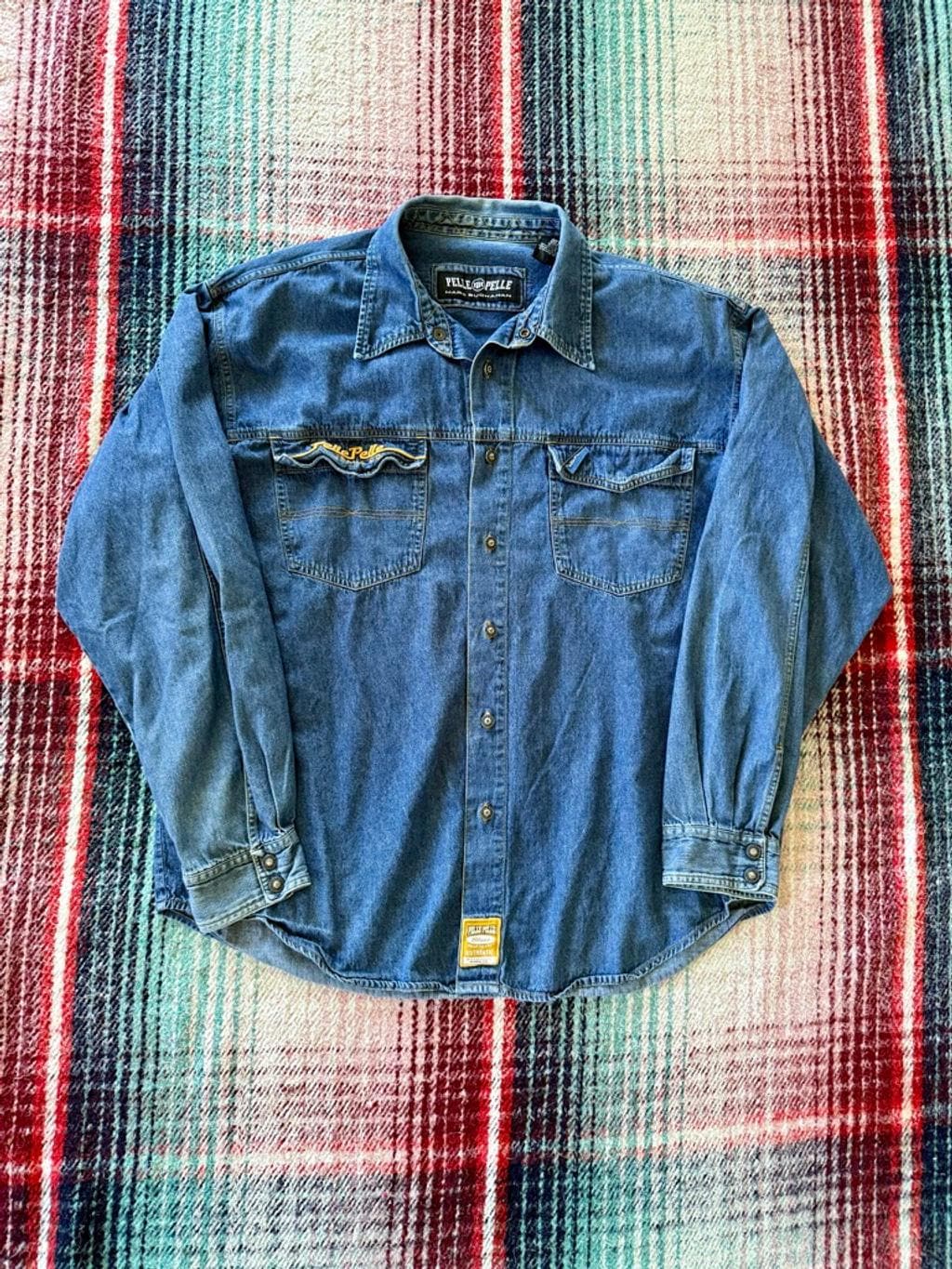 90s PELLE PELLE Marc Buchanan ポロシャツ　黒　赤 Marc Buchanan Pelle Pelle Windbreaker Jacket **Style Worn By 2Pac