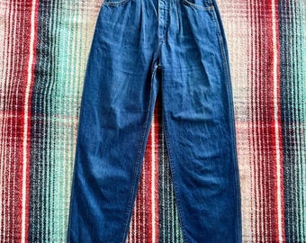 70s Lee Pleated Tapered Medium Wash Jeans 25x29