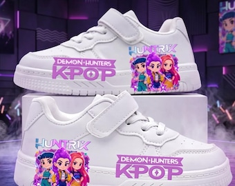 KPop Demon Hunters Kids Shoes, Super Girls Graphic Sneakers, KPop Fan Footwear, KPop Fan Shoes, Rumi Zoey Sheos