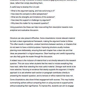 K&ouml;nnte beinhalten: Eine Dokumentseite mit dem Titel "Entwicklung kritischen Denkens". Der Text behandelt das Verfassen von Dissertationen, kritische Analysen und wie man Struktur und den Umgang mit Quellen verbessert. Die Seitenzahl ist 26.