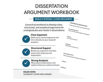 Cuaderno de ejercicios para la argumentación de la tesis / Guía de escritura académica / PDF imprimible