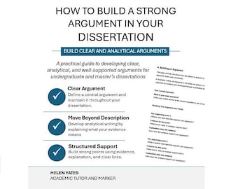 How to Build a Strong Argument in Your Dissertation | Workbook | Printable PDF