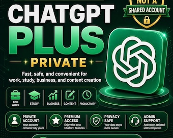 Chat privata Account GPT Plus con accesso completo per 1 mese