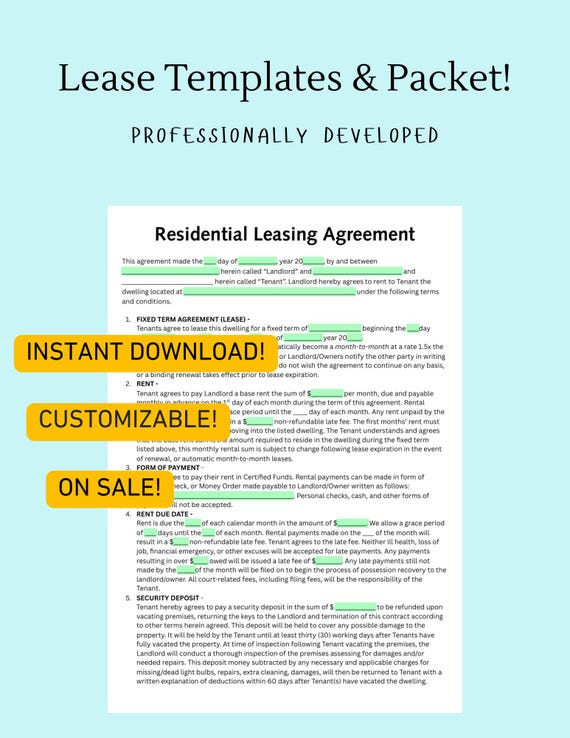 Customizable Lease Packet