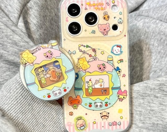 Schattig Tamagotchi MagSafe iPhone-hoesje, kawaii-beschermhoes met magnetische pop-socket shaker, iPhone 17 Pro Max-hoesje, iPhone 16 Pro Max-hoesje