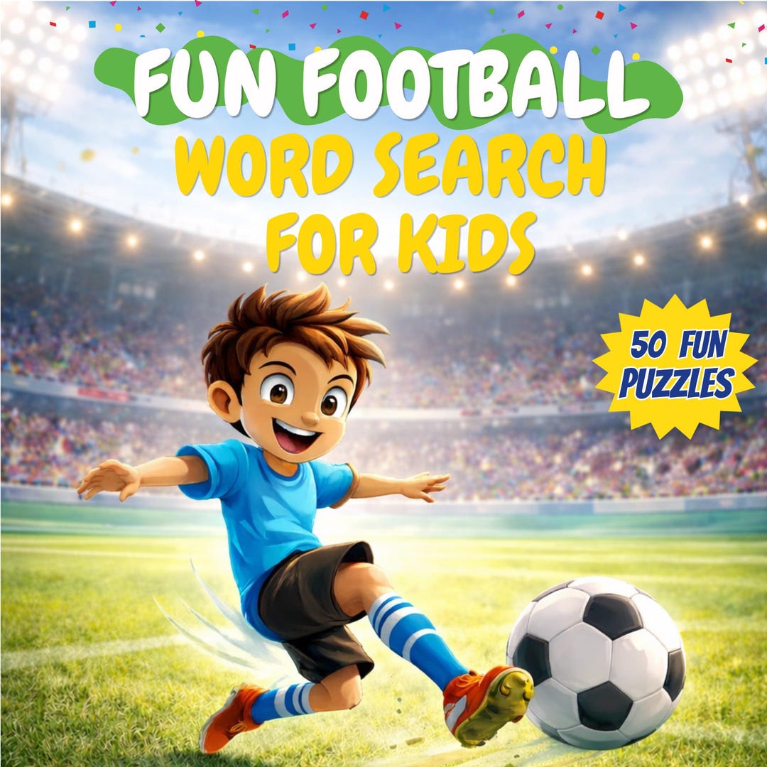 Fun Ouzzles Football Word Search Puzzles for Kids, Ages 6-12, 50 Fun Brain Games ...